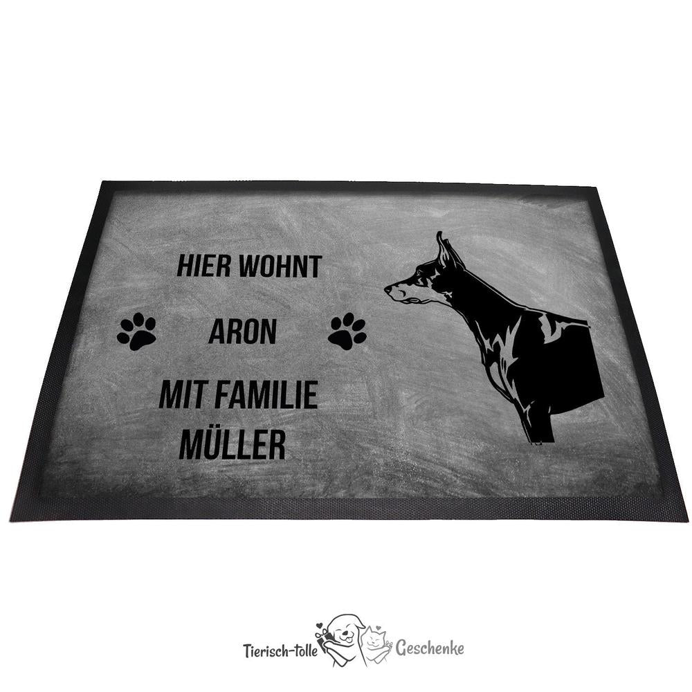 Dobermann 2 - Fußmatte - Schmutzfangmatte - 40 x 60 cm-Tierisch-tolle Geschenke-Tierisch-tolle-Geschenke