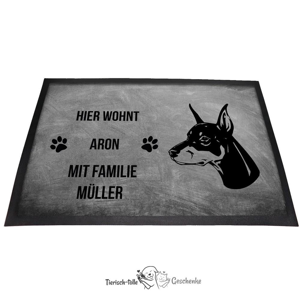 Dobermann 1 - Fußmatte - Schmutzfangmatte - 40 x 60 cm-Tierisch-tolle Geschenke-Tierisch-tolle-Geschenke