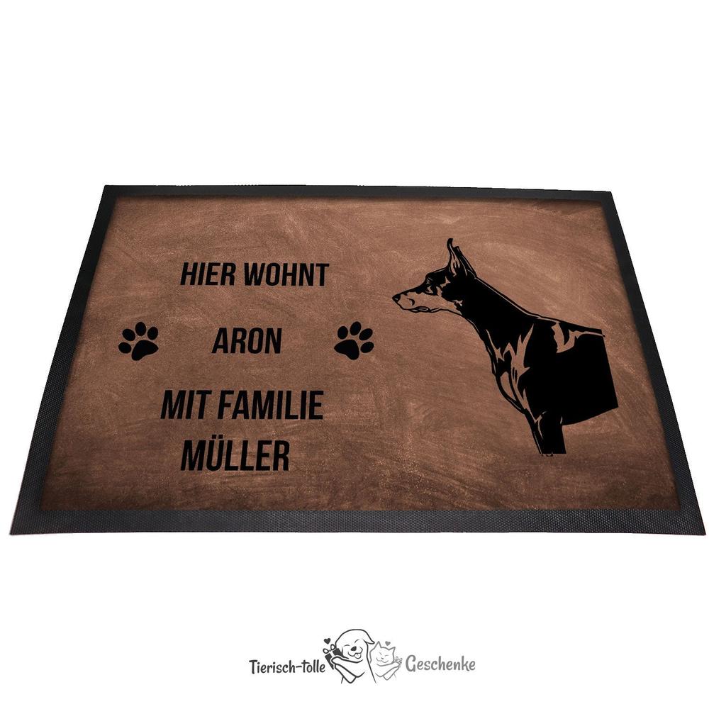 Dobermann 2 - Fußmatte - Schmutzfangmatte - 40 x 60 cm-Tierisch-tolle Geschenke-Tierisch-tolle-Geschenke