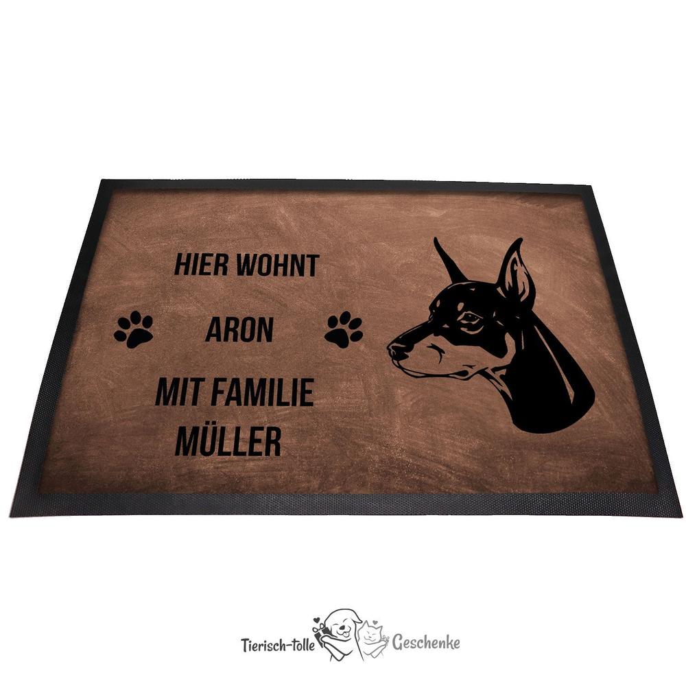 Dobermann 1 - Fußmatte - Schmutzfangmatte - 40 x 60 cm-Tierisch-tolle Geschenke-Tierisch-tolle-Geschenke