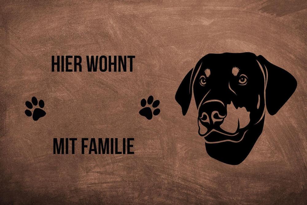 Dobermann 3 - unkupiert - Fußmatte - Schmutzfangmatte - 40 x 60 cm-Tierisch-tolle Geschenke-Tierisch-tolle-Geschenke