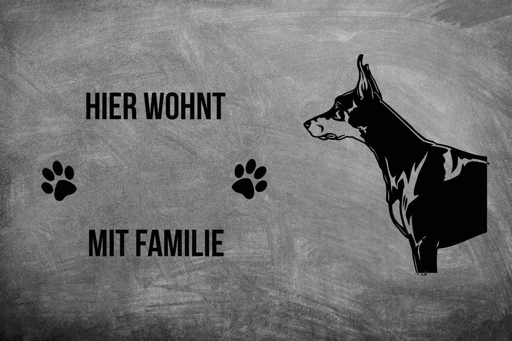Dobermann 2 - Fußmatte - Schmutzfangmatte - 40 x 60 cm-Tierisch-tolle Geschenke-Tierisch-tolle-Geschenke