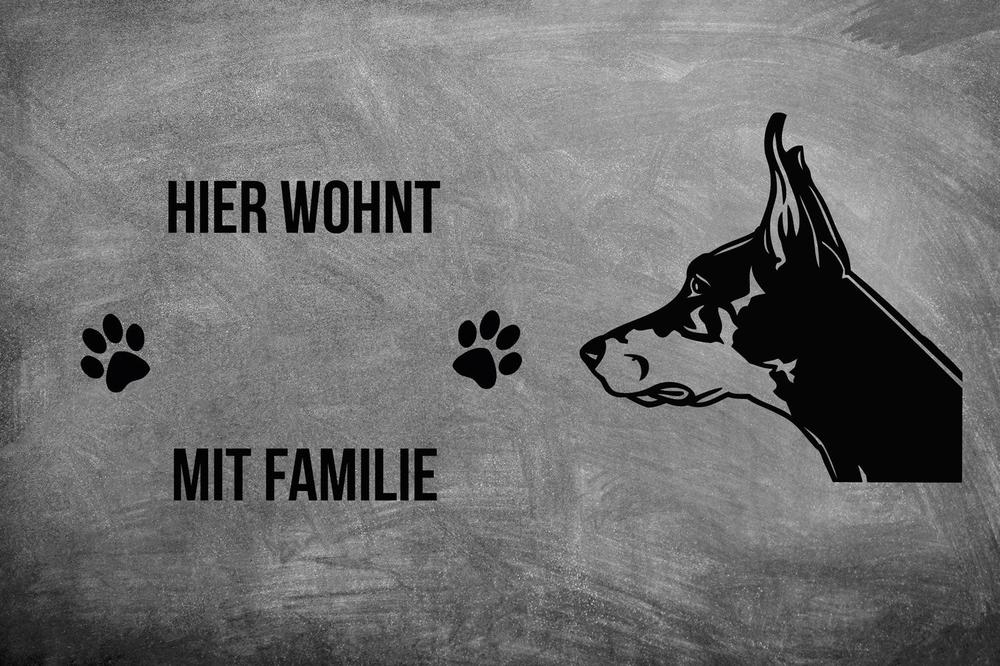 Dobermann - Fußmatte - Schmutzfangmatte - 40 x 60 cm-Tierisch-tolle Geschenke-Tierisch-tolle-Geschenke
