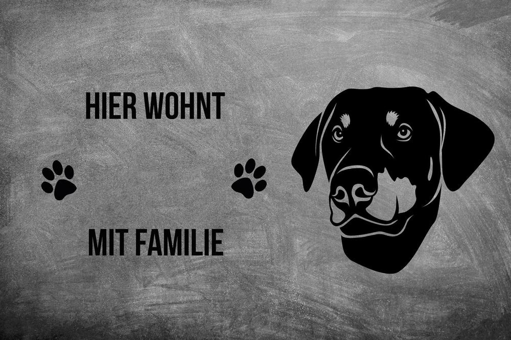 Dobermann 3 - unkupiert - Fußmatte - Schmutzfangmatte - 40 x 60 cm-Tierisch-tolle Geschenke-Tierisch-tolle-Geschenke