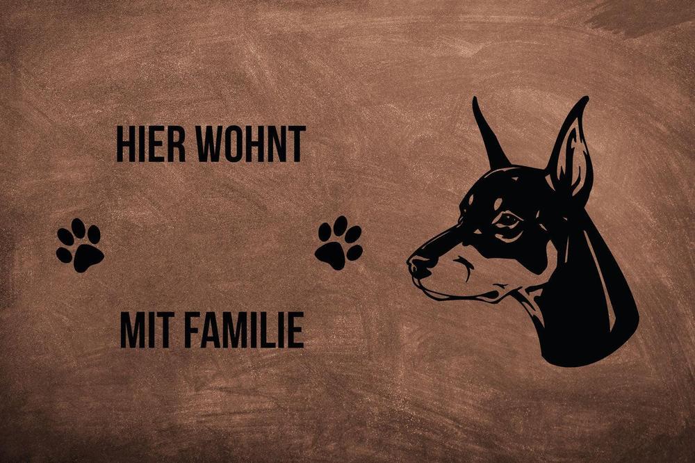Dobermann 1 - Fußmatte - Schmutzfangmatte - 40 x 60 cm-Tierisch-tolle Geschenke-Tierisch-tolle-Geschenke