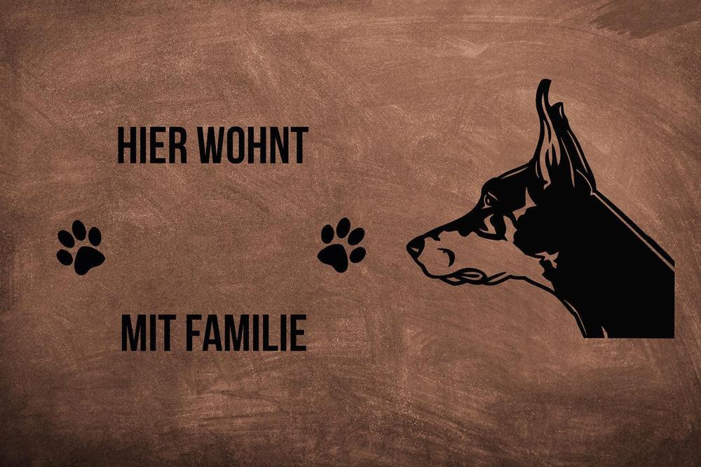 Dobermann - Fußmatte - Schmutzfangmatte - 40 x 60 cm-Tierisch-tolle Geschenke-Tierisch-tolle-Geschenke