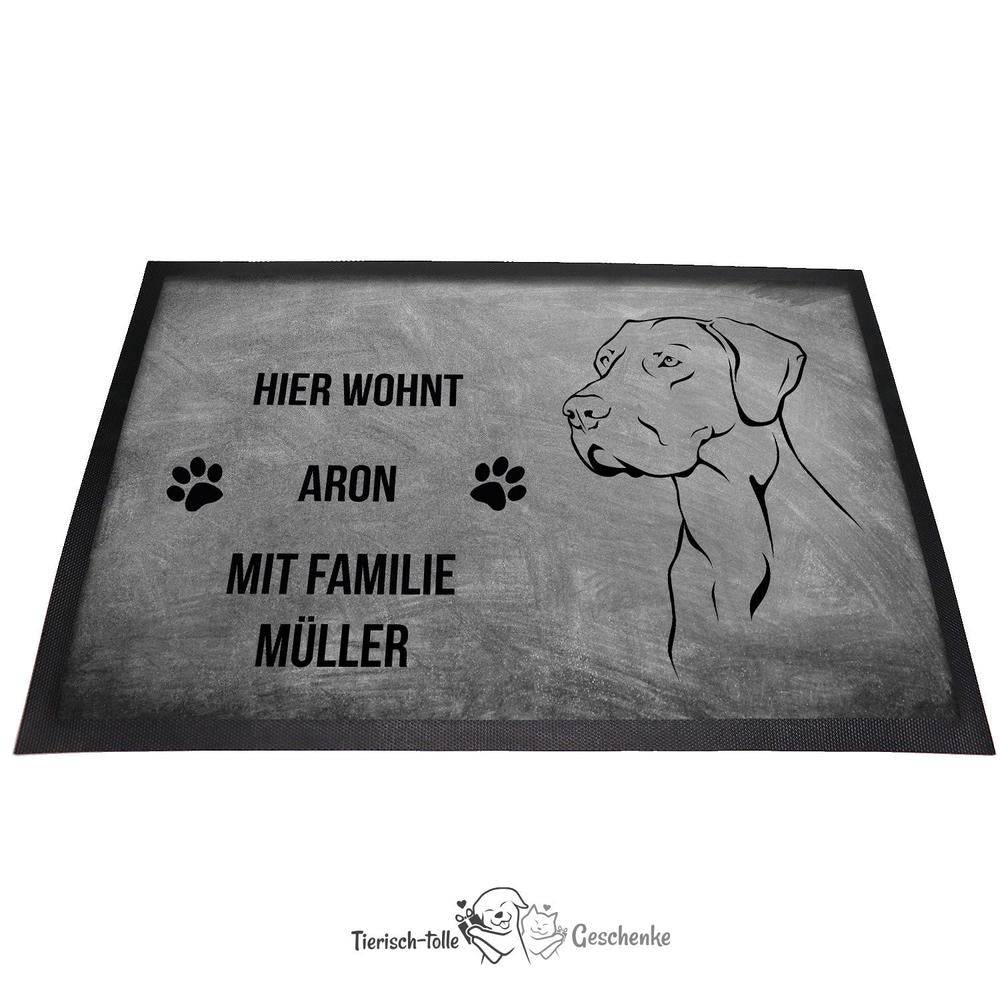 Deutsche Dogge - Fußmatte - Schmutzfangmatte - 40 x 60 cm-Tierisch-tolle Geschenke-Tierisch-tolle-Geschenke