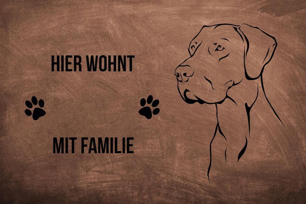 Deutsche Dogge - Fußmatte - Schmutzfangmatte - 40 x 60 cm-Tierisch-tolle Geschenke-Tierisch-tolle-Geschenke