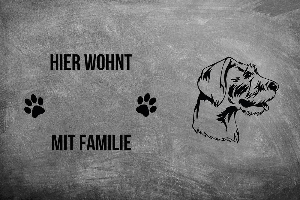 Deutsch Drahthaar 2 - Fußmatte - Schmutzfangmatte - 40 x 60 cm-Tierisch-tolle Geschenke-Tierisch-tolle-Geschenke