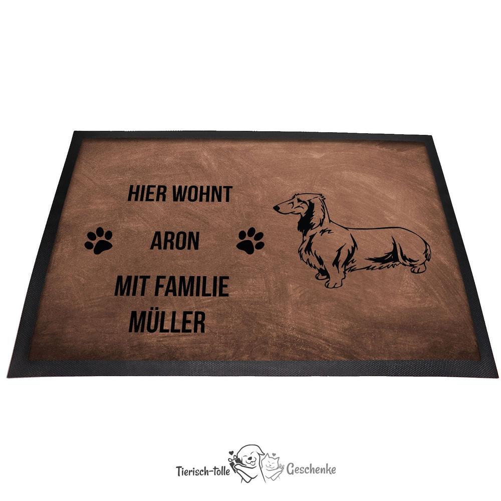 Dackel Langhaar - Fußmatte - Schmutzfangmatte - 40 x 60 cm-Tierisch-tolle Geschenke-Tierisch-tolle-Geschenke