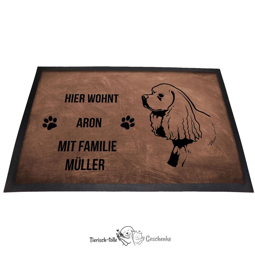 Cocker Spaniel Langhaar - Fußmatte - Schmutzfangmatte - 40 x 60 cm-Tierisch-tolle Geschenke-Tierisch-tolle-Geschenke