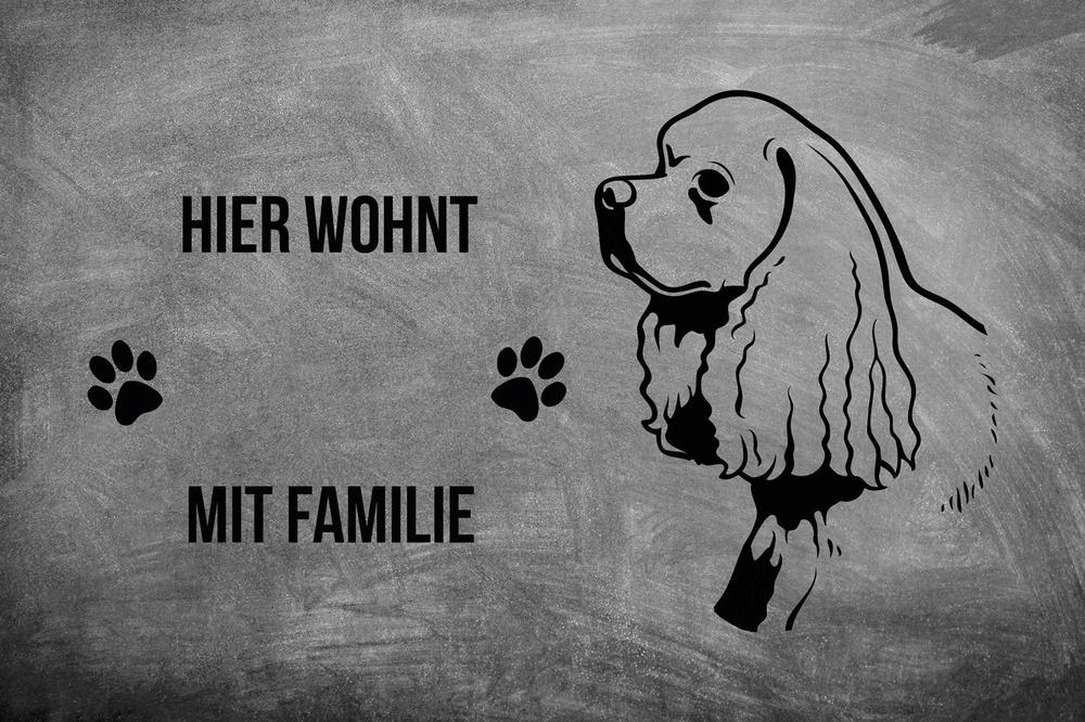 Cocker Spaniel Langhaar - Fußmatte - Schmutzfangmatte - 40 x 60 cm-Tierisch-tolle Geschenke-Tierisch-tolle-Geschenke