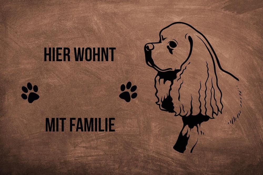 Cocker Spaniel Langhaar - Fußmatte - Schmutzfangmatte - 40 x 60 cm-Tierisch-tolle Geschenke-Tierisch-tolle-Geschenke