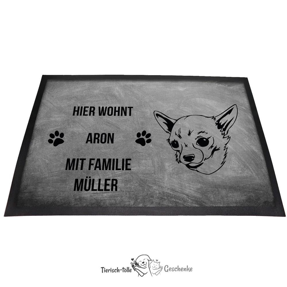 Chihuahua Kurzhaar - Fußmatte - Schmutzfangmatte - 40 x 60 cm-Tierisch-tolle Geschenke-Tierisch-tolle-Geschenke