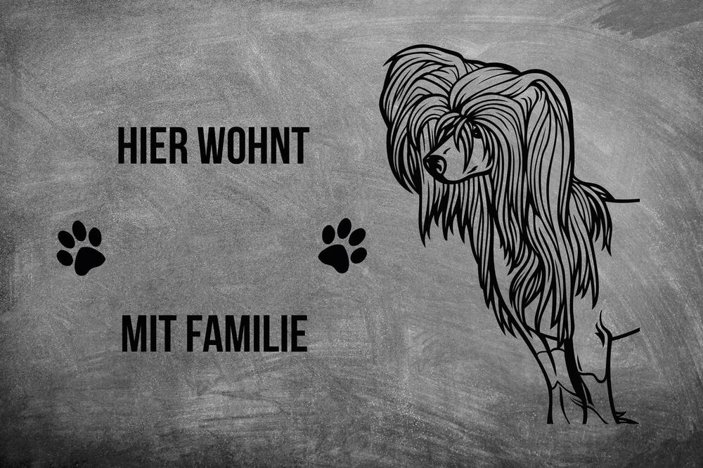 Chinesischer Schopfhund - Fußmatte - Schmutzfangmatte - 40 x 60 cm-Tierisch-tolle Geschenke-Tierisch-tolle-Geschenke