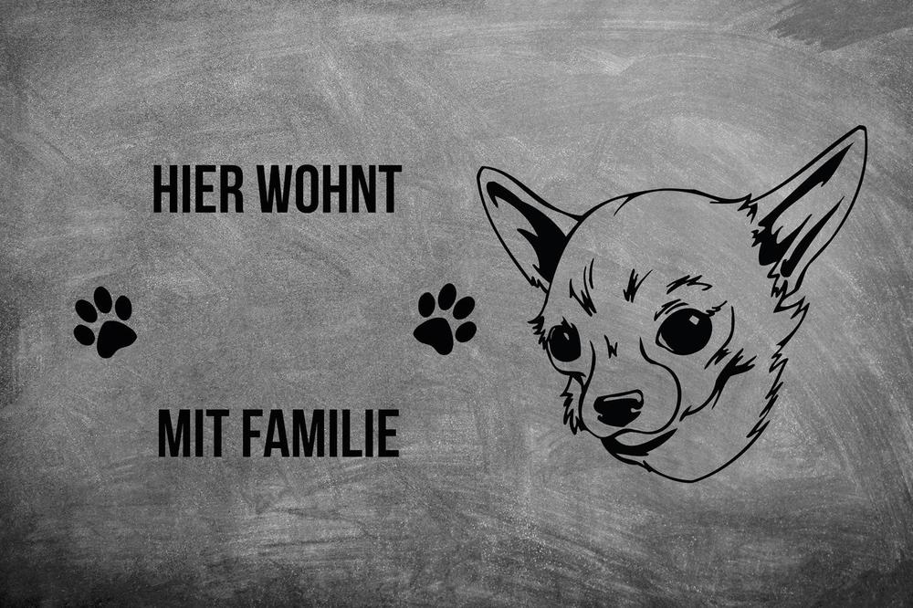 Chihuahua Kurzhaar - Fußmatte - Schmutzfangmatte - 40 x 60 cm-Tierisch-tolle Geschenke-Tierisch-tolle-Geschenke
