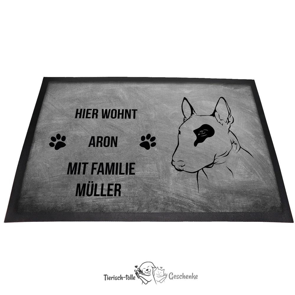 Bullterrier 2 - Fußmatte - Schmutzfangmatte - 40 x 60 cm-Tierisch-tolle Geschenke-Tierisch-tolle-Geschenke