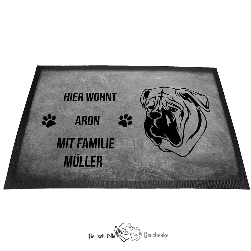 Bullmastiff 2 - Fußmatte - Schmutzfangmatte - 40 x 60 cm-Tierisch-tolle Geschenke-Tierisch-tolle-Geschenke