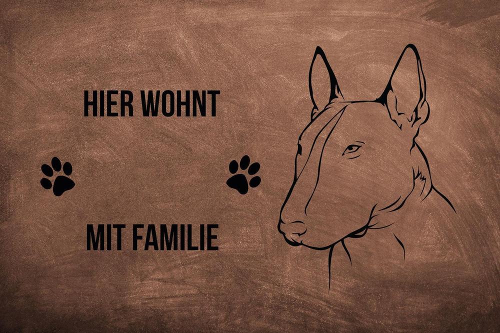Bullterrier 3 - Fußmatte - Schmutzfangmatte - 40 x 60 cm-Tierisch-tolle Geschenke-Tierisch-tolle-Geschenke