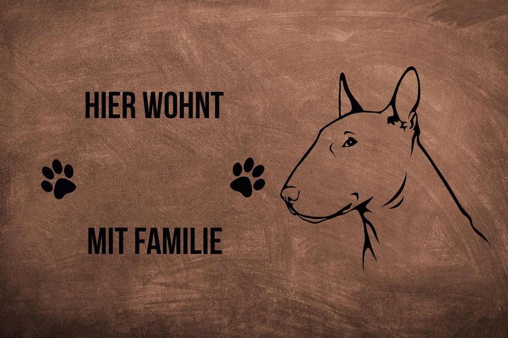 Bullterrier - Fußmatte - Schmutzfangmatte - 40 x 60 cm-Tierisch-tolle Geschenke-Tierisch-tolle-Geschenke