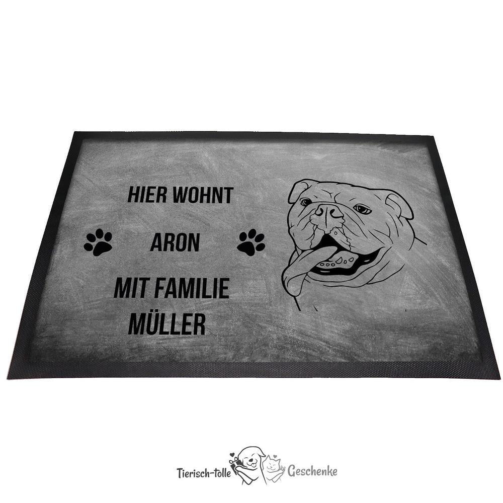 Bulldogge 2 - Fußmatte - Schmutzfangmatte - 40 x 60 cm-Tierisch-tolle Geschenke-Tierisch-tolle-Geschenke