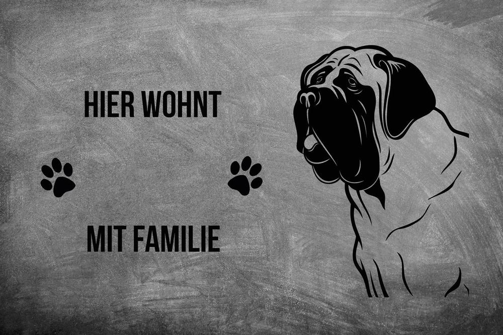 Bullmastiff - Fußmatte - Schmutzfangmatte - 40 x 60 cm-Tierisch-tolle Geschenke-Tierisch-tolle-Geschenke