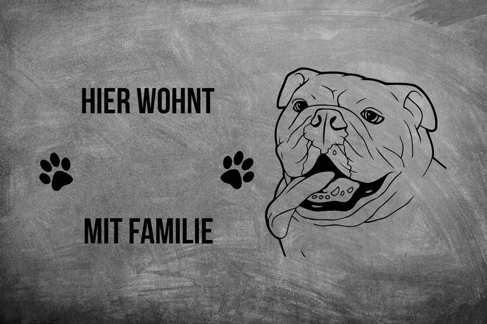 Bulldogge 2 - Fußmatte - Schmutzfangmatte - 40 x 60 cm-Tierisch-tolle Geschenke-Tierisch-tolle-Geschenke