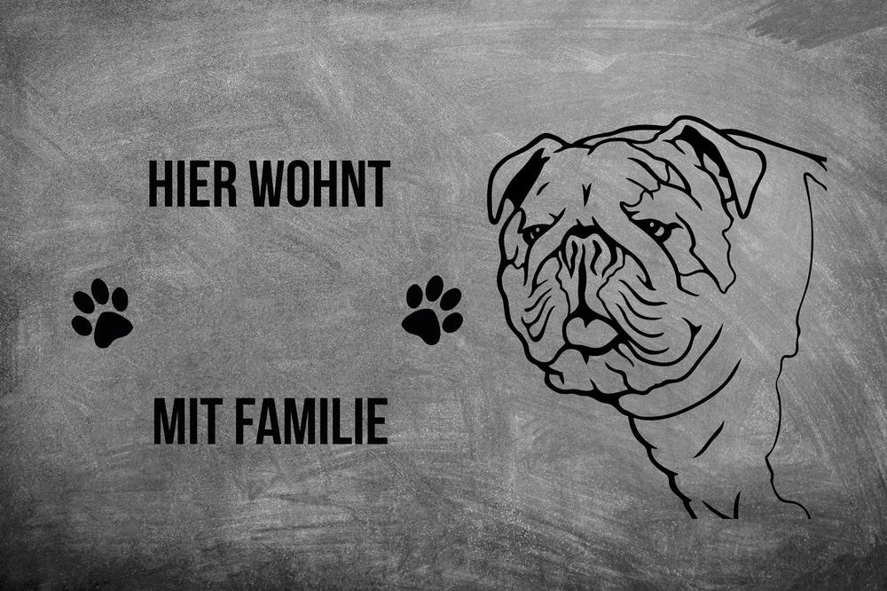 Bulldogge - Fußmatte - Schmutzfangmatte - 40 x 60 cm-Tierisch-tolle Geschenke-Tierisch-tolle-Geschenke