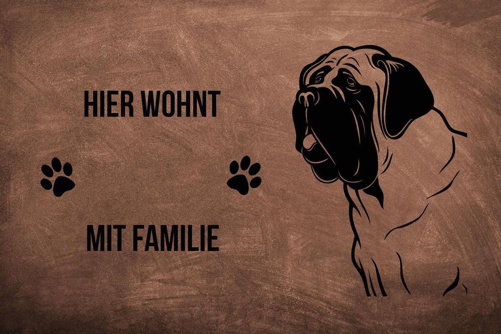 Bullmastiff - Fußmatte - Schmutzfangmatte - 40 x 60 cm-Tierisch-tolle Geschenke-Tierisch-tolle-Geschenke