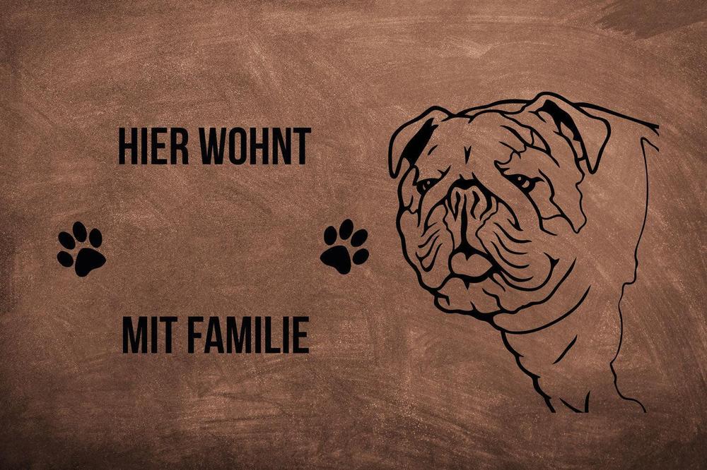 Bulldogge - Fußmatte - Schmutzfangmatte - 40 x 60 cm-Tierisch-tolle Geschenke-Tierisch-tolle-Geschenke