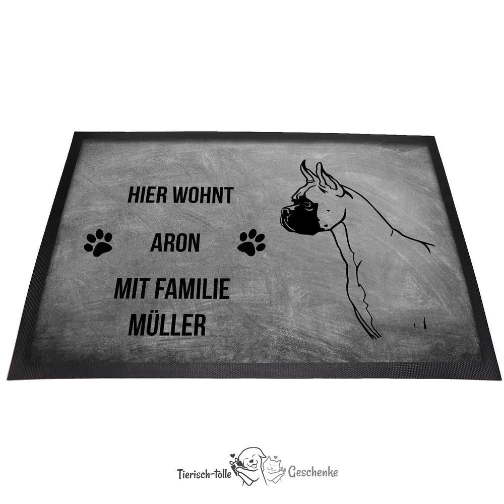 Boxer 4 - Fußmatte - Schmutzfangmatte - 40 x 60 cm-Tierisch-tolle Geschenke-Tierisch-tolle-Geschenke