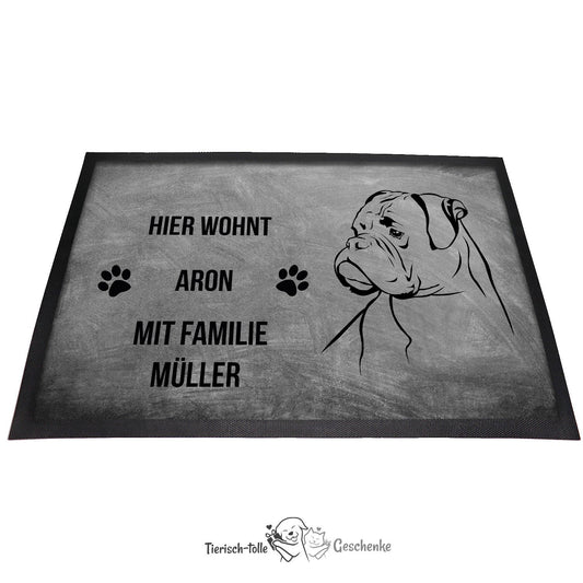 Boxer - Fußmatte - Schmutzfangmatte - 40 x 60 cm-Tierisch-tolle Geschenke-Tierisch-tolle-Geschenke