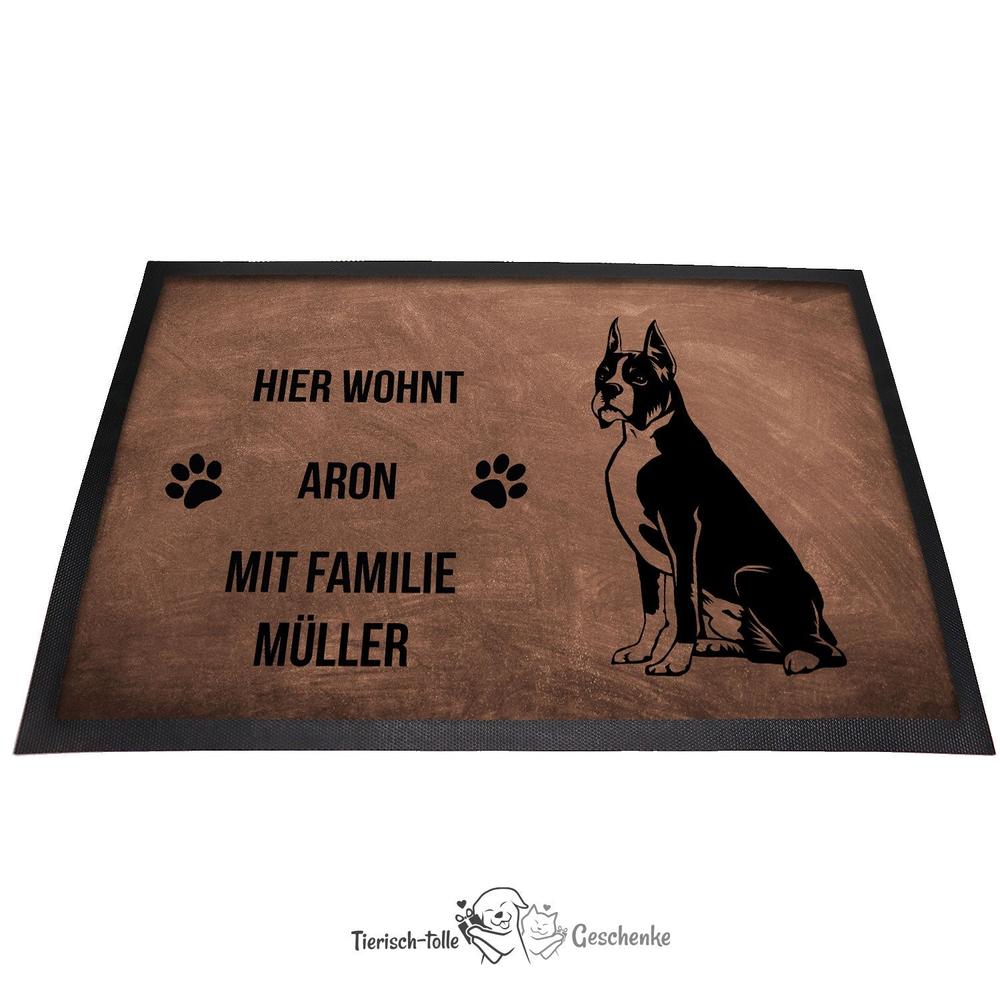 Boxer 3 - Fußmatte - Schmutzfangmatte - 40 x 60 cm-Tierisch-tolle Geschenke-Tierisch-tolle-Geschenke