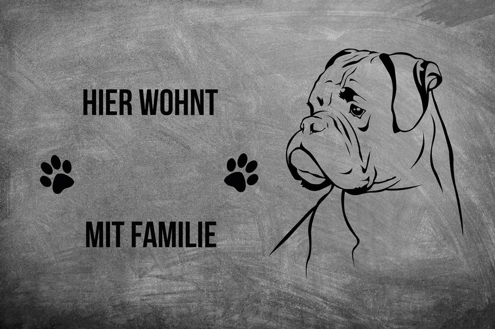 Boxer - Fußmatte - Schmutzfangmatte - 40 x 60 cm-Tierisch-tolle Geschenke-Tierisch-tolle-Geschenke