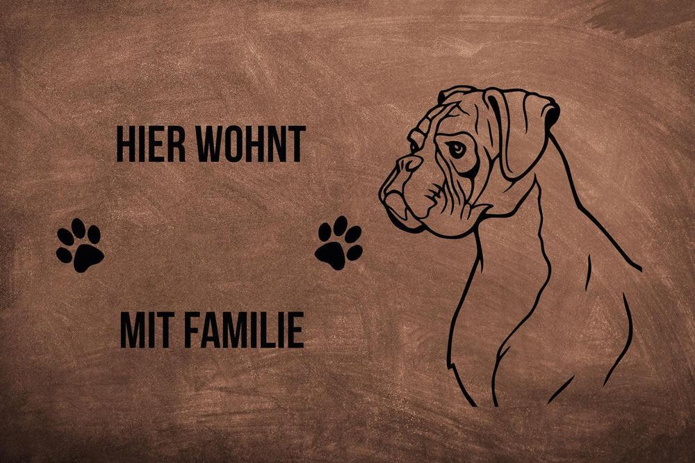 Boxer 2 - Fußmatte - Schmutzfangmatte - 40 x 60 cm-Tierisch-tolle Geschenke-Tierisch-tolle-Geschenke