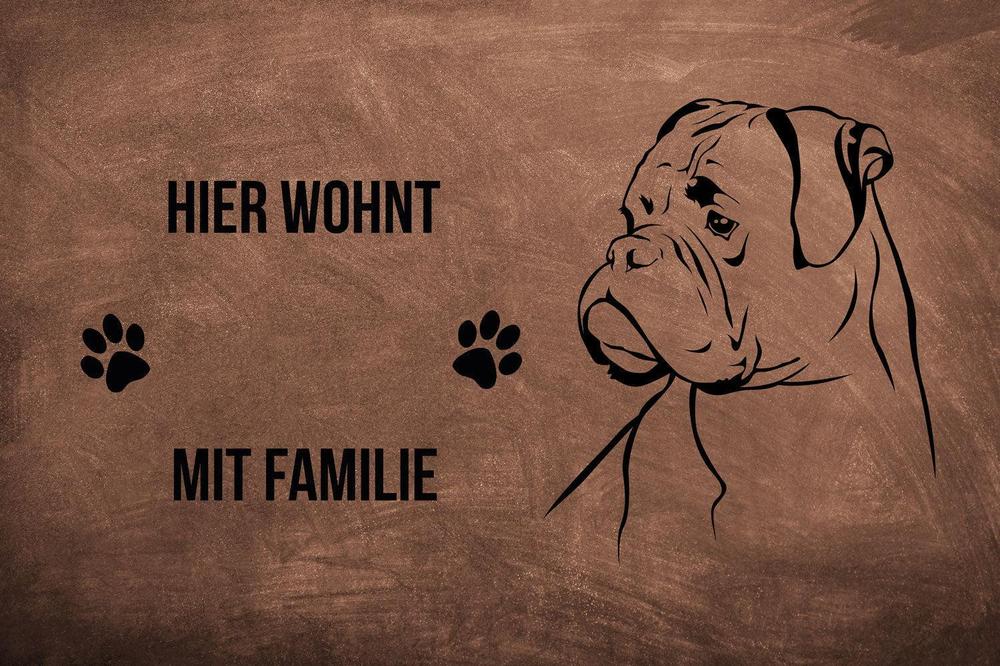 Boxer - Fußmatte - Schmutzfangmatte - 40 x 60 cm-Tierisch-tolle Geschenke-Tierisch-tolle-Geschenke