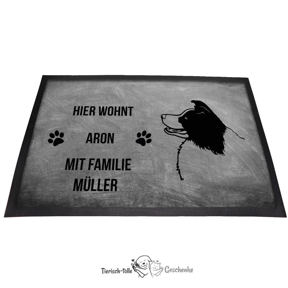 Border Collie 2 - Fußmatte - Schmutzfangmatte - 40 x 60 cm-Tierisch-tolle Geschenke-Tierisch-tolle-Geschenke