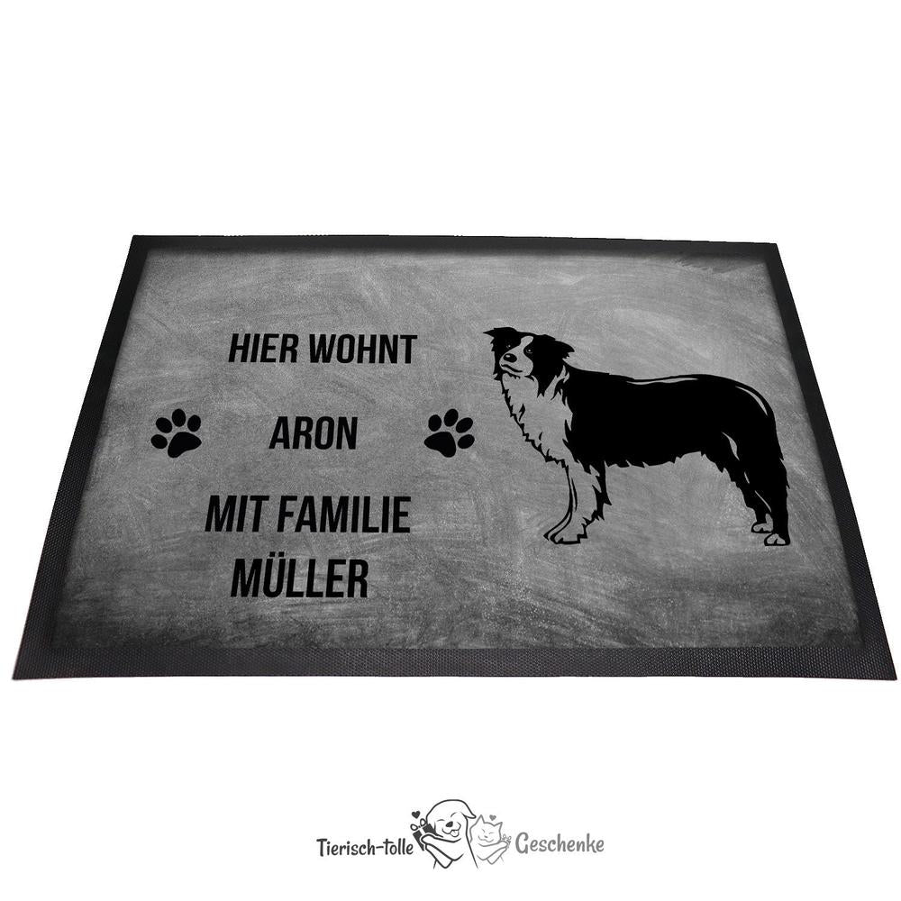 Border Collie 1 - Fußmatte - Schmutzfangmatte - 40 x 60 cm-Tierisch-tolle Geschenke-Tierisch-tolle-Geschenke