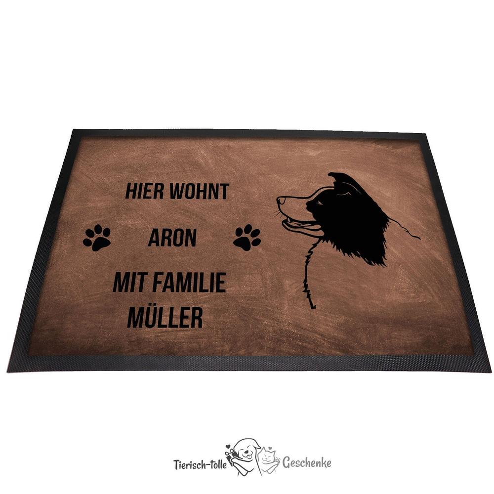 Border Collie 2 - Fußmatte - Schmutzfangmatte - 40 x 60 cm-Tierisch-tolle Geschenke-Tierisch-tolle-Geschenke