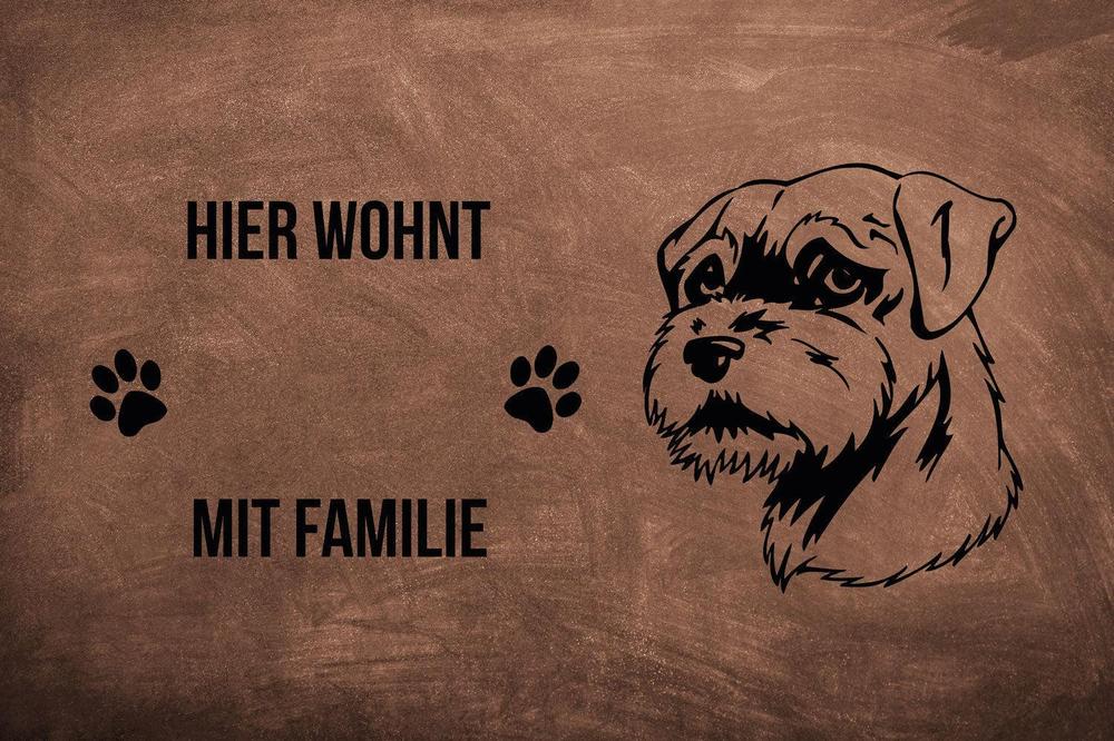 Border Terrier - Fußmatte - Schmutzfangmatte - 40 x 60 cm-Tierisch-tolle Geschenke-Tierisch-tolle-Geschenke