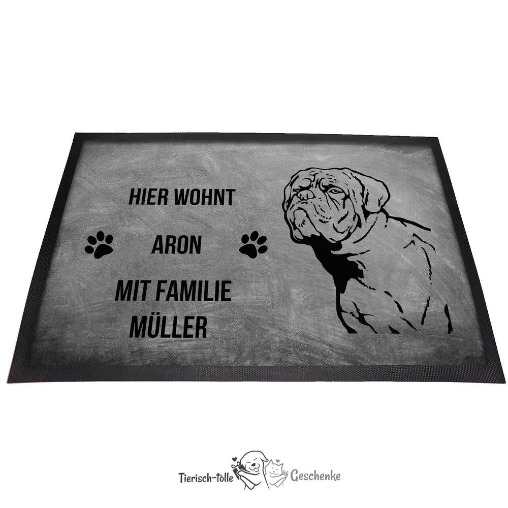 Bordeaux Dogge 2 - Fußmatte - Schmutzfangmatte - 40 x 60 cm-Tierisch-tolle Geschenke-Tierisch-tolle-Geschenke