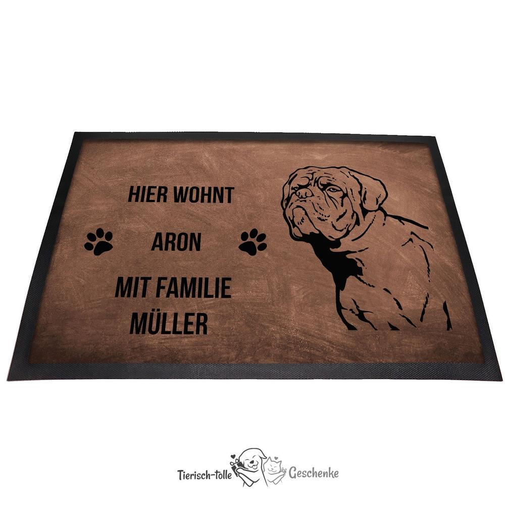 Bordeaux Dogge 2 - Fußmatte - Schmutzfangmatte - 40 x 60 cm-Tierisch-tolle Geschenke-Tierisch-tolle-Geschenke