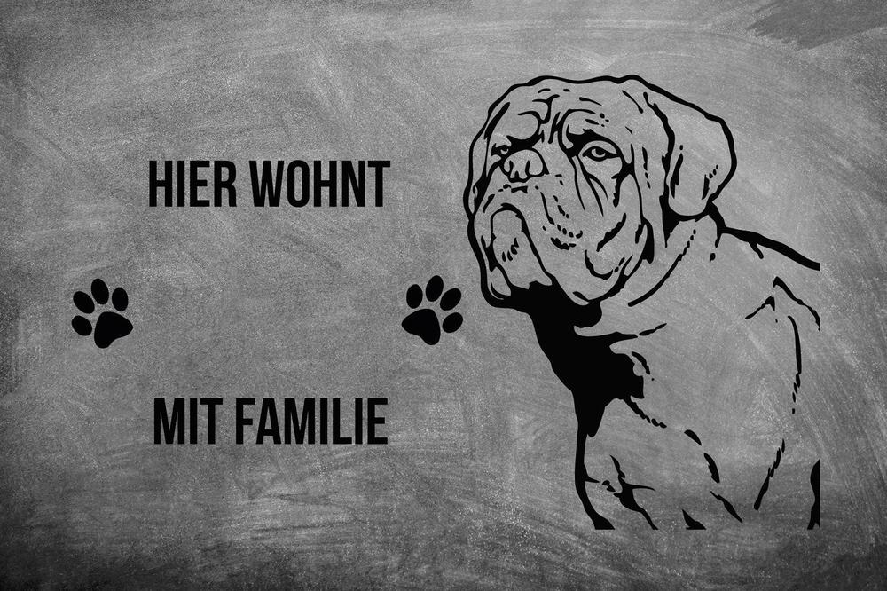 Bordeaux Dogge 2 - Fußmatte - Schmutzfangmatte - 40 x 60 cm-Tierisch-tolle Geschenke-Tierisch-tolle-Geschenke