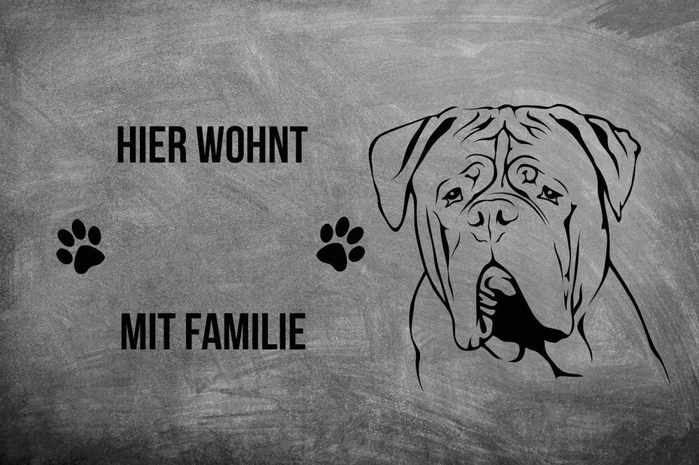 Bordeaux Dogge - Fußmatte - Schmutzfangmatte - 40 x 60 cm-Tierisch-tolle Geschenke-Tierisch-tolle-Geschenke