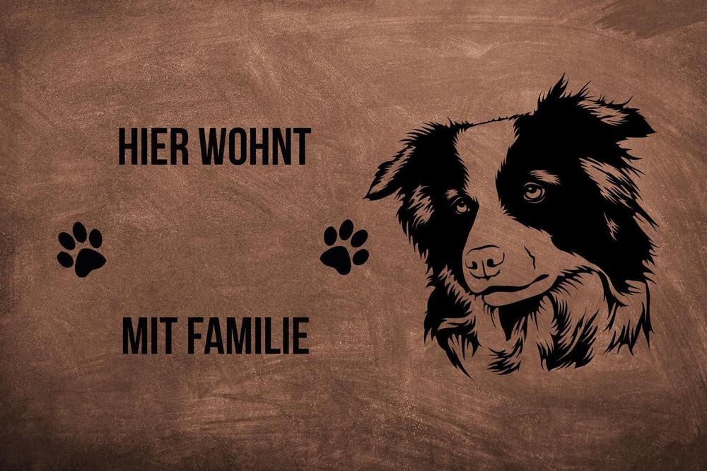 Border Collie - Fußmatte - Schmutzfangmatte - 40 x 60 cm-Tierisch-tolle Geschenke-Tierisch-tolle-Geschenke