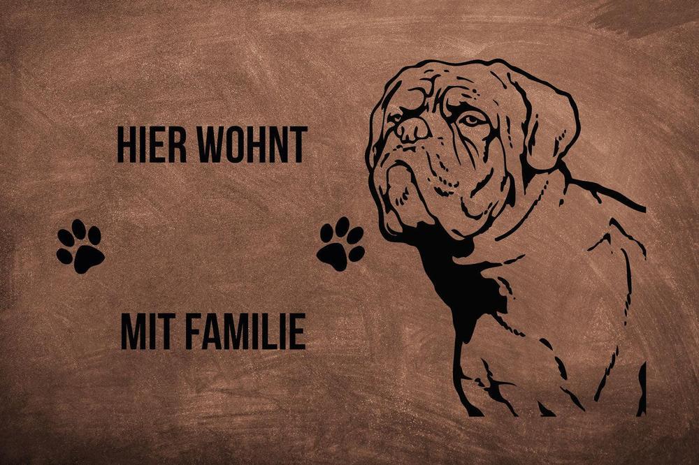 Bordeaux Dogge 2 - Fußmatte - Schmutzfangmatte - 40 x 60 cm-Tierisch-tolle Geschenke-Tierisch-tolle-Geschenke