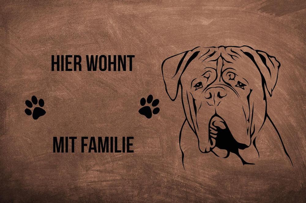 Bordeaux Dogge - Fußmatte - Schmutzfangmatte - 40 x 60 cm-Tierisch-tolle Geschenke-Tierisch-tolle-Geschenke