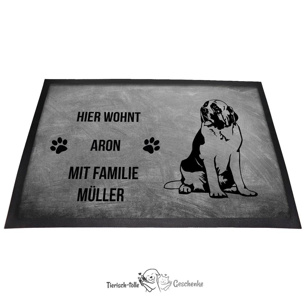 Bernhardiner 1 - Fußmatte - Schmutzfangmatte - 40 x 60 cm-Tierisch-tolle Geschenke-Tierisch-tolle-Geschenke