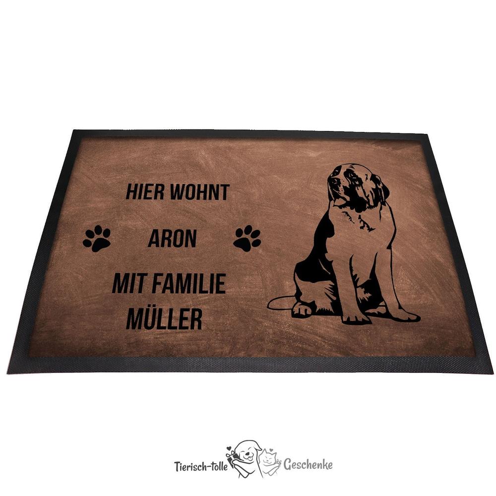Bernhardiner 1 - Fußmatte - Schmutzfangmatte - 40 x 60 cm-Tierisch-tolle Geschenke-Tierisch-tolle-Geschenke