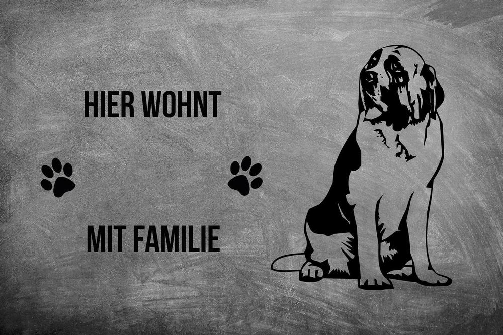 Bernhardiner 1 - Fußmatte - Schmutzfangmatte - 40 x 60 cm-Tierisch-tolle Geschenke-Tierisch-tolle-Geschenke